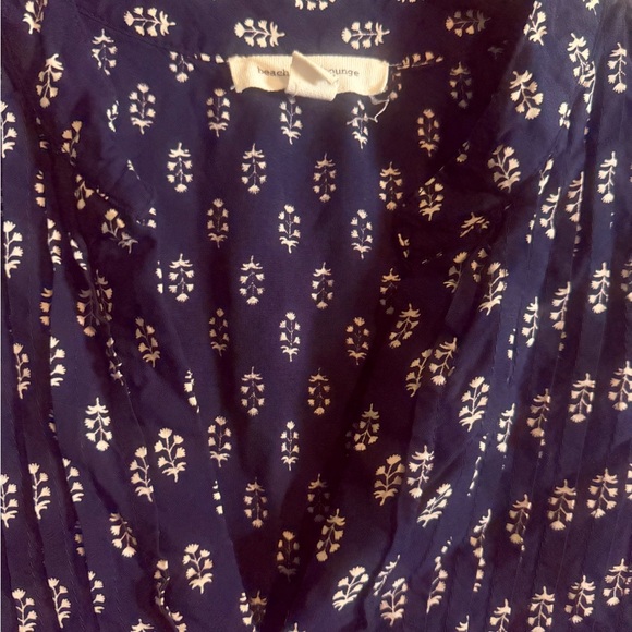 beachlunchlounge Navy Blue White Floral Sleeveless Flowy Boho dress size XL - Picture 3 of 11